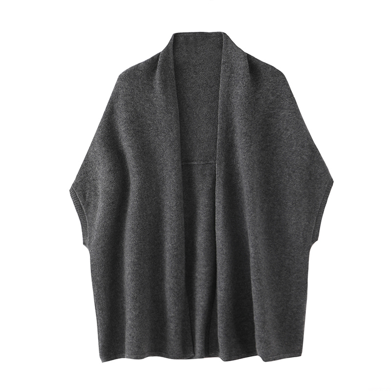 Châle en Cachemire 100% Laine pour Femme, Longue Écharpes Chaudes d'Hiver, Hijab Solide, Cardigan Rond pour Adulte