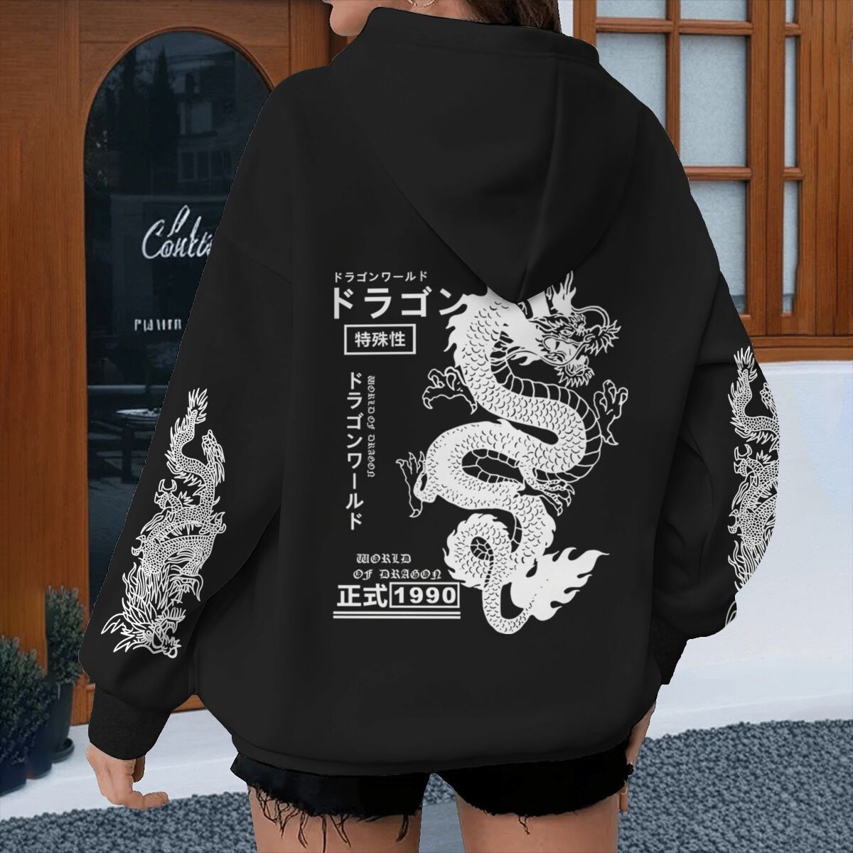 Sweats à capuche imprimés de dragons Harajuku pour hommes et femmes, sweat-shirt décontracté de style japonais sportif printemps automne, vintage unisexe à capuche