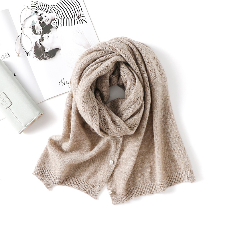 100% cachemire Cardigan écharpe pull femmes hiver corée mode perle cachemire Cape double usage Pushmia doux chaud tricots Shalws