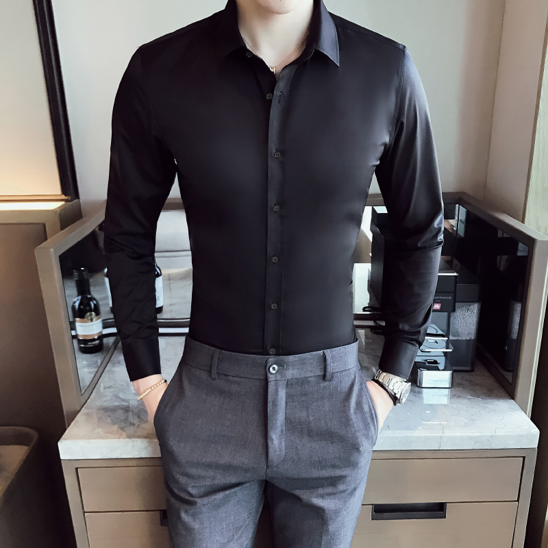 Vêtements pour hommes grande taille à manches longues chemises formelles pour hommes tout Match coupe ajustée décontracté luxe hommes chemises habillées de haute qualité 5XL-M