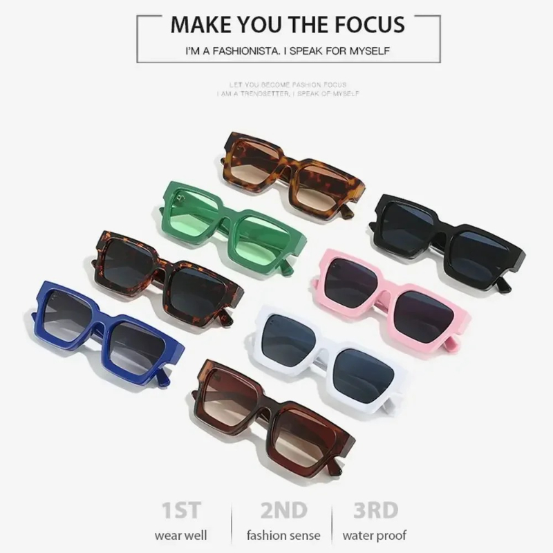 Lunettes de soleil carrées classiques à grande monture pour femme, de marque, pour la conduite, style rétro minimaliste, protection UV400