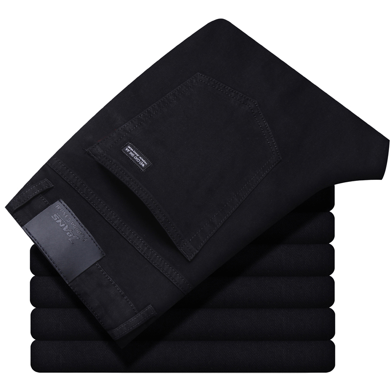 Jean en Denim noir pour hommes, nouvelle Version coréenne, doux et confortable, extensible, coupe régulière, mode décontractée, coton, Business