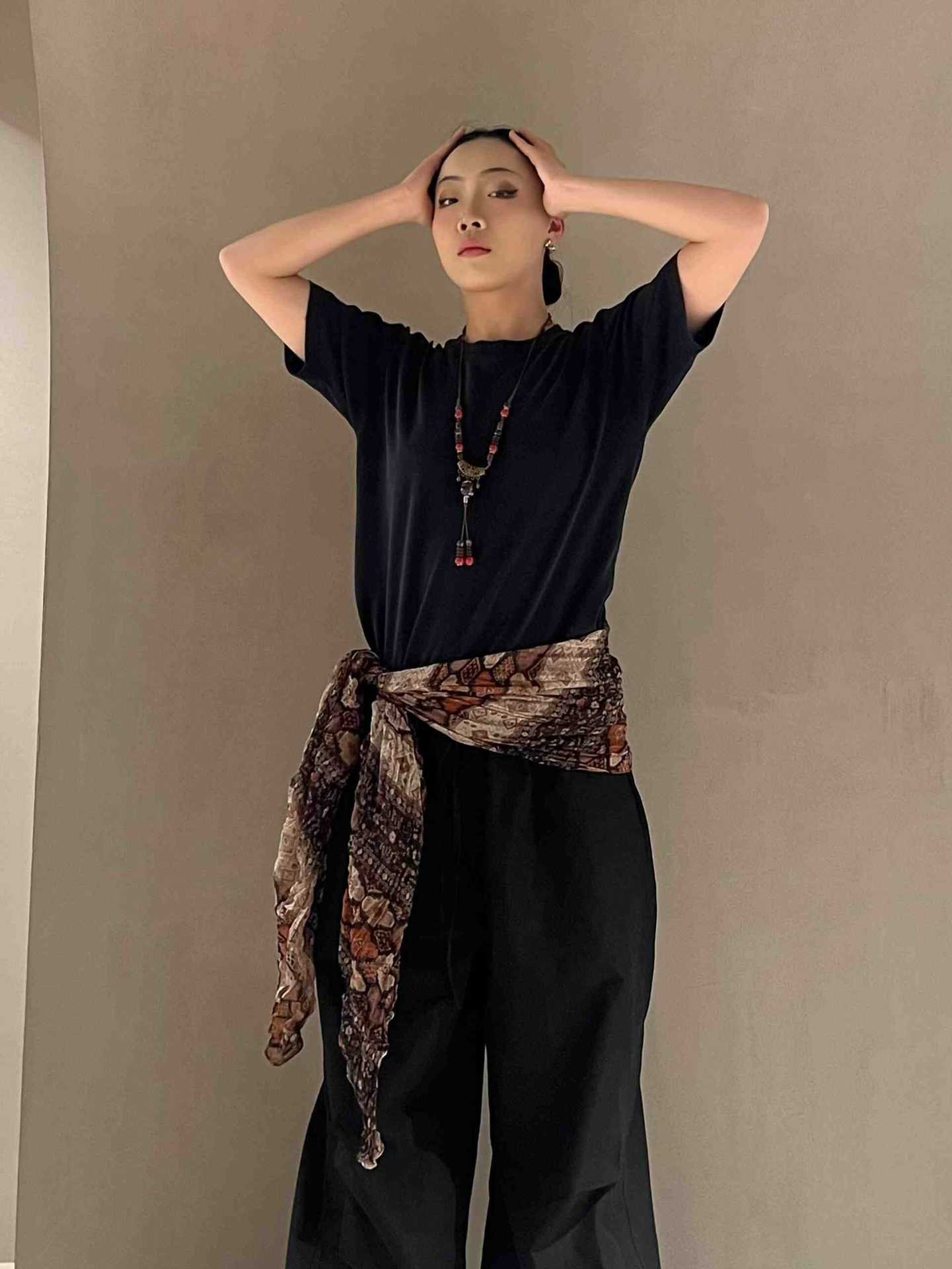 Écharpe de hanche de danse jazz – Chaîne de taille à franges à imprimé ethnique, accessoire de ceinture multifonctionnel avec style bohème pour la danse du ventre