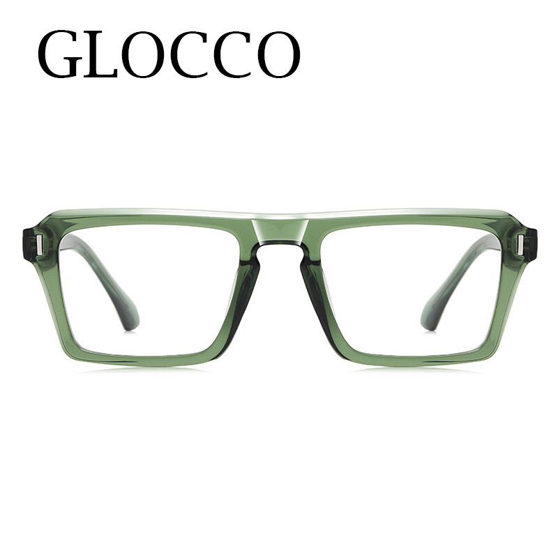 Lunettes de lecture optiques pour hommes, design géométrique, lunettes carrées vertes à la mode, anti-reflets, filtre de lumière bleue +225 +3