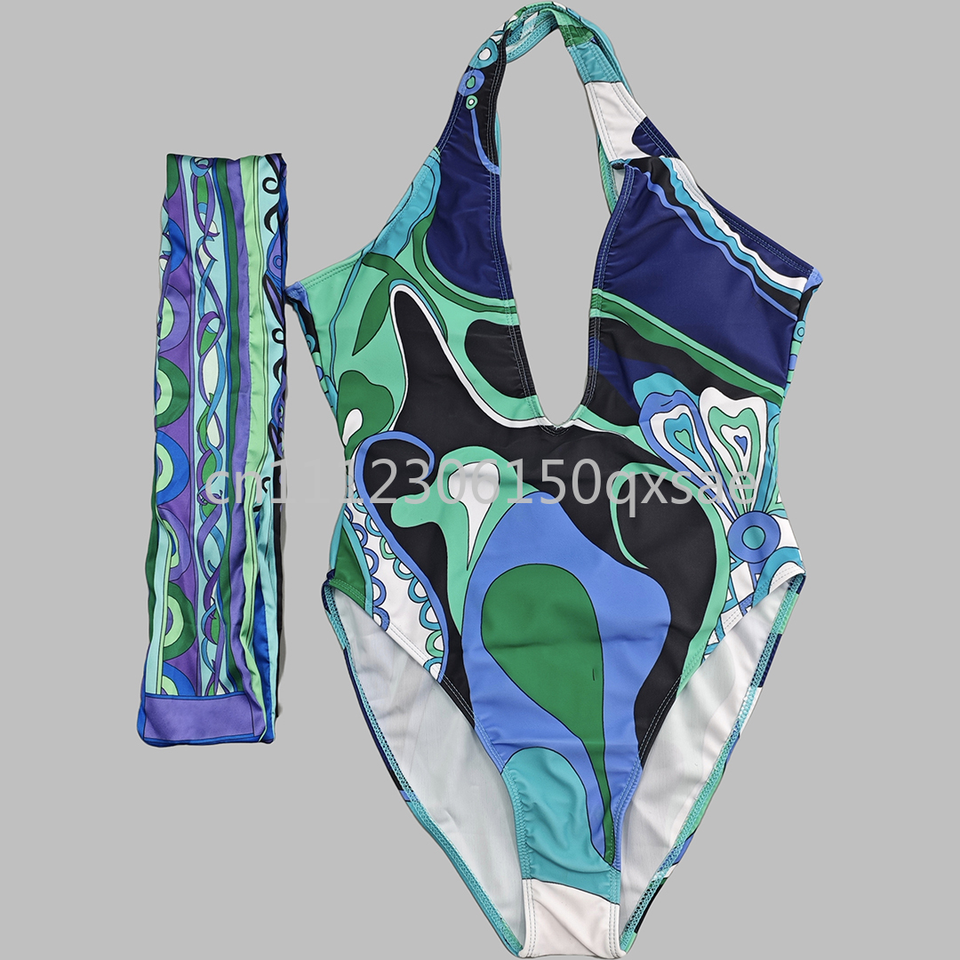 Maillots de bain classiques pour femmes avec foulard bandeau et logo signature, ensembles de bikinis sexy, tenues de plage