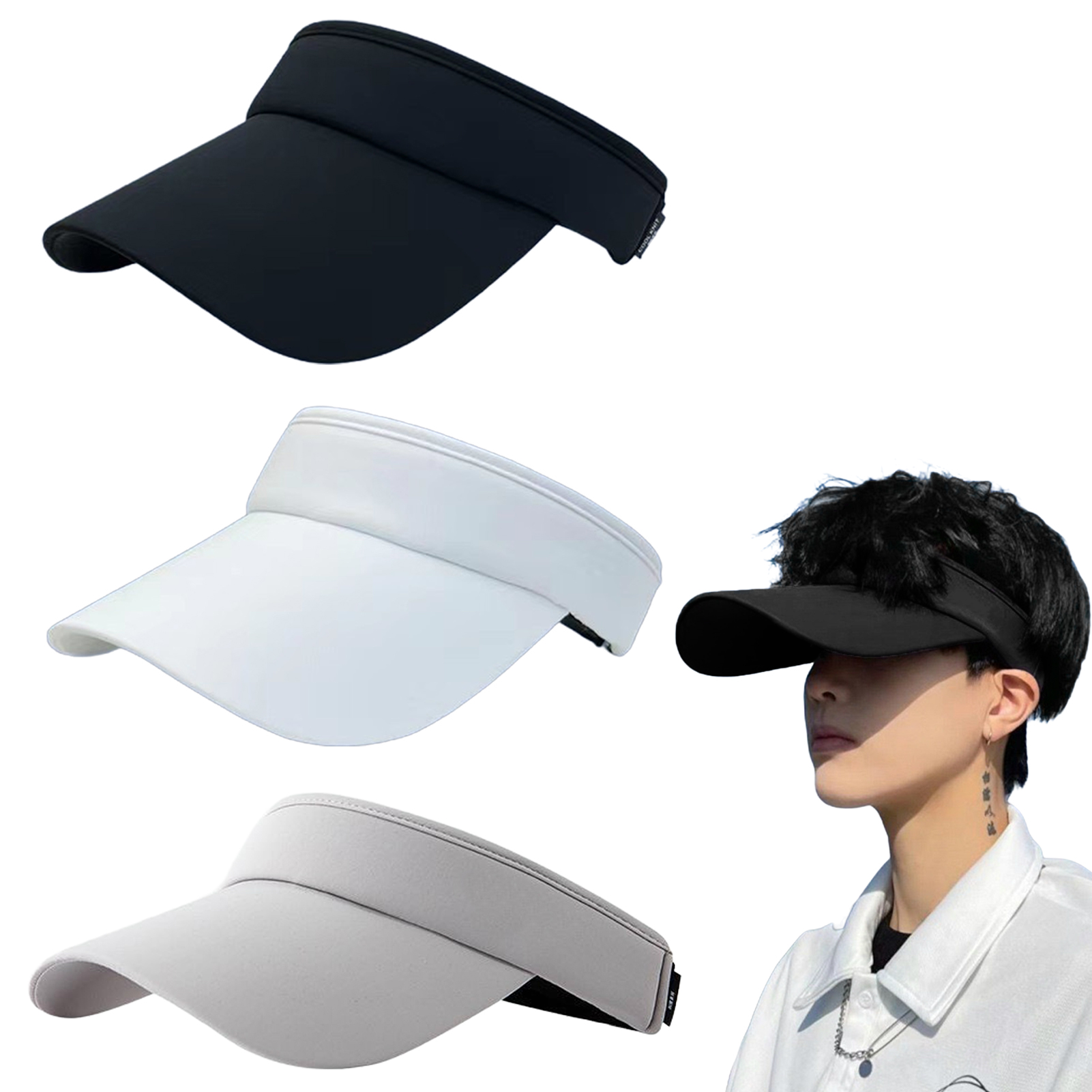 Chapeau de Protection UV d'été pour hommes, pare-soleil de plage solide réglable, chapeau décontracté pour Camping pêche voyage