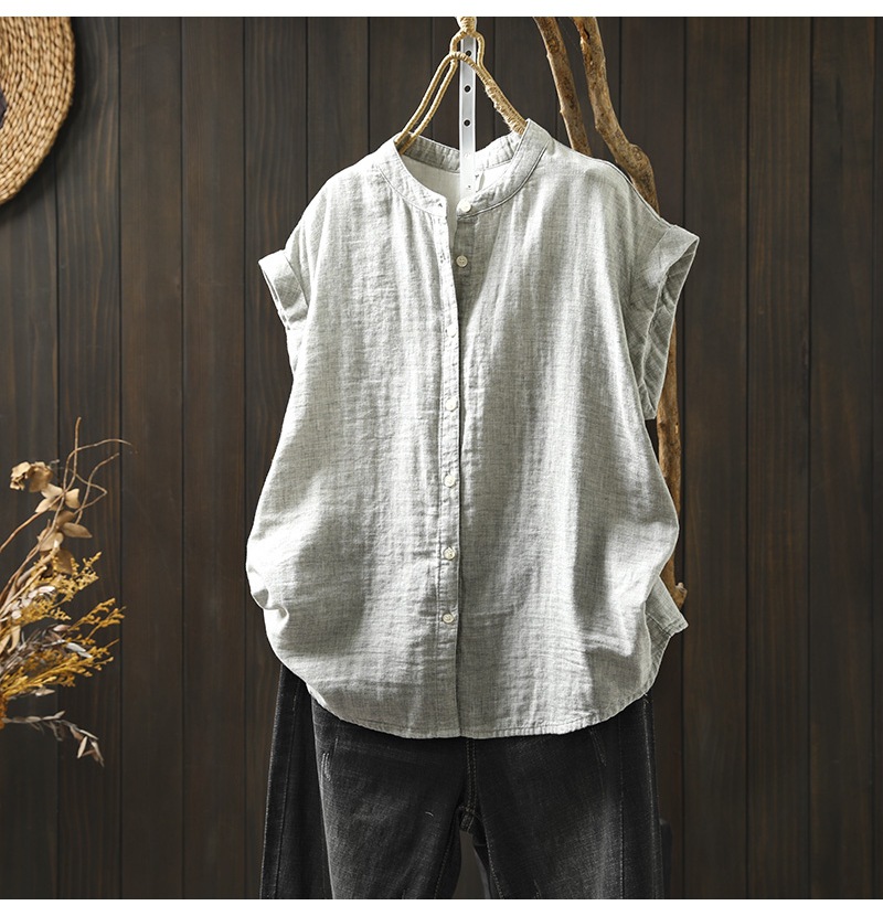 Vêtements d'été pour femmes 2026, style japonais, 100% coton, chemises à carreaux décontractées, manches courtes, chemisiers respirants