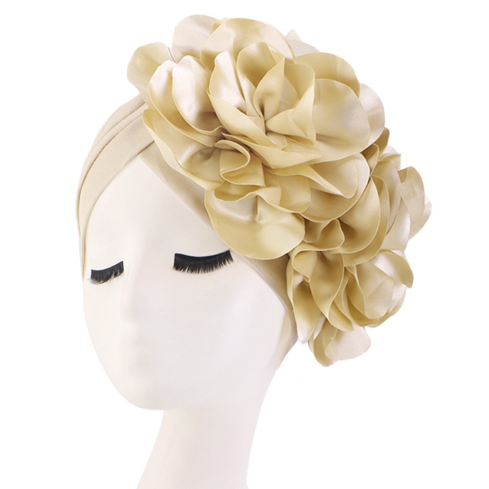 Turban national pour femmes, chapeau de style africain, bonnet à grandes fleurs