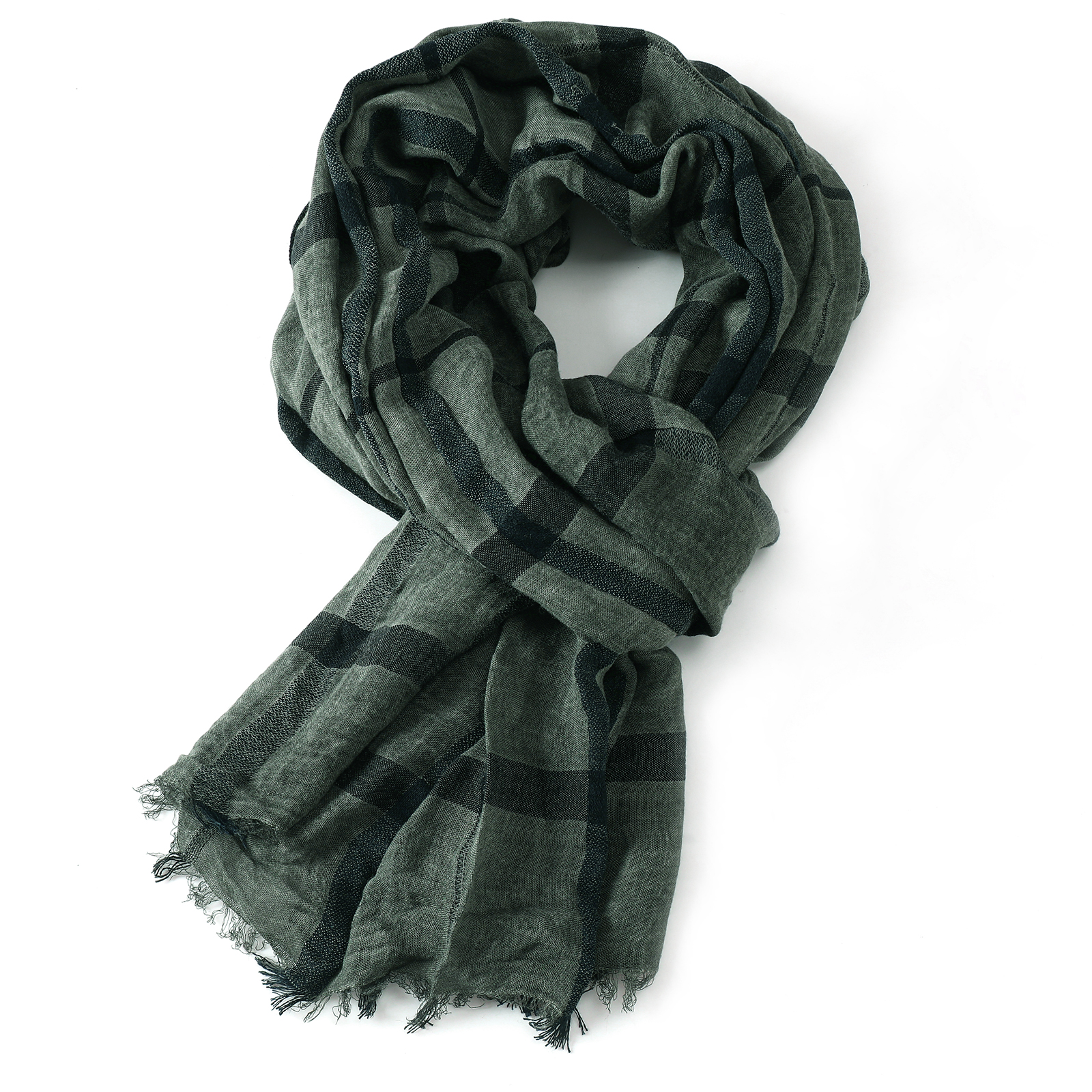 Mode Plaid coton lin hommes foulards automne hiver chaud hommes écharpe courte gland Bufanda mâle accessoires Pashmina châle