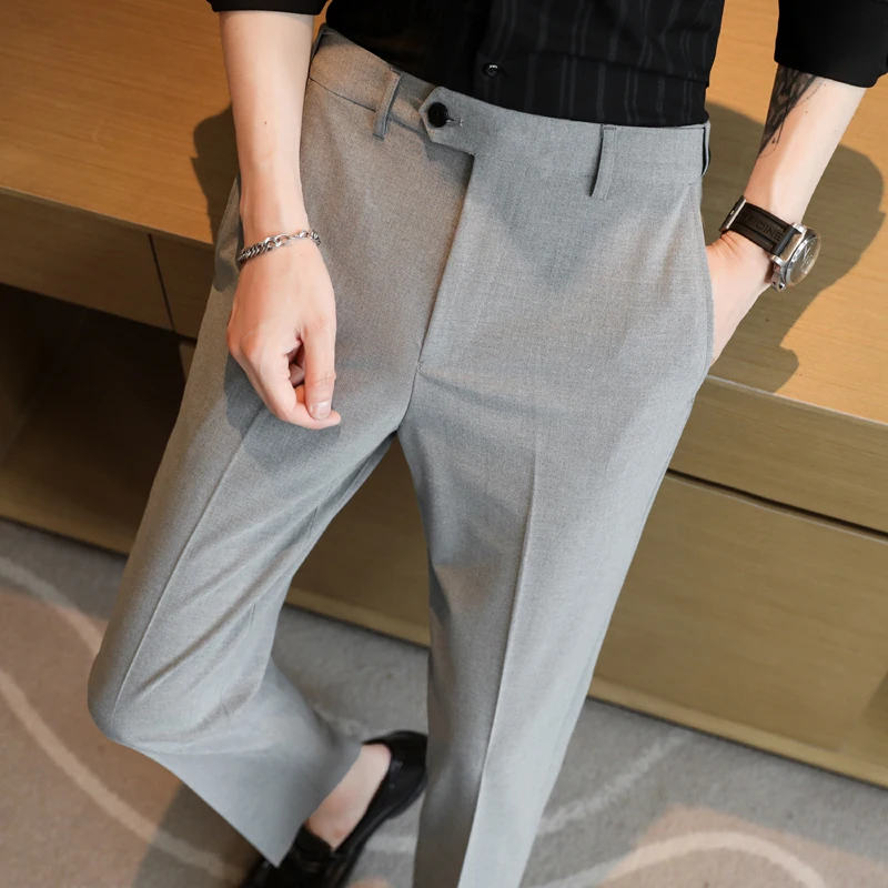 Pantalon slim imbibé pour hommes, surintendant de mariage formel, pantalon habillé décontracté, affaires sociales, mode de marque, printemps, grande taille, 44, 42, 40, 2024