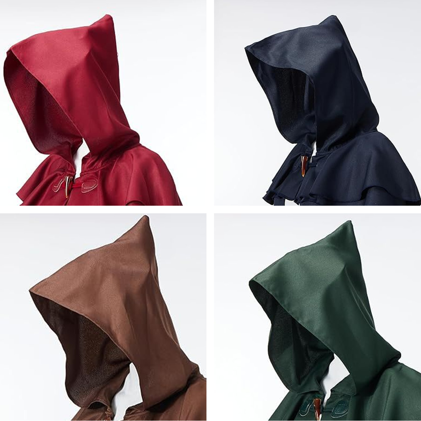Cape Renaissance à capuche pour hommes et femmes, Cape médiévale pour adultes, Cape Viking pour fête d'halloween