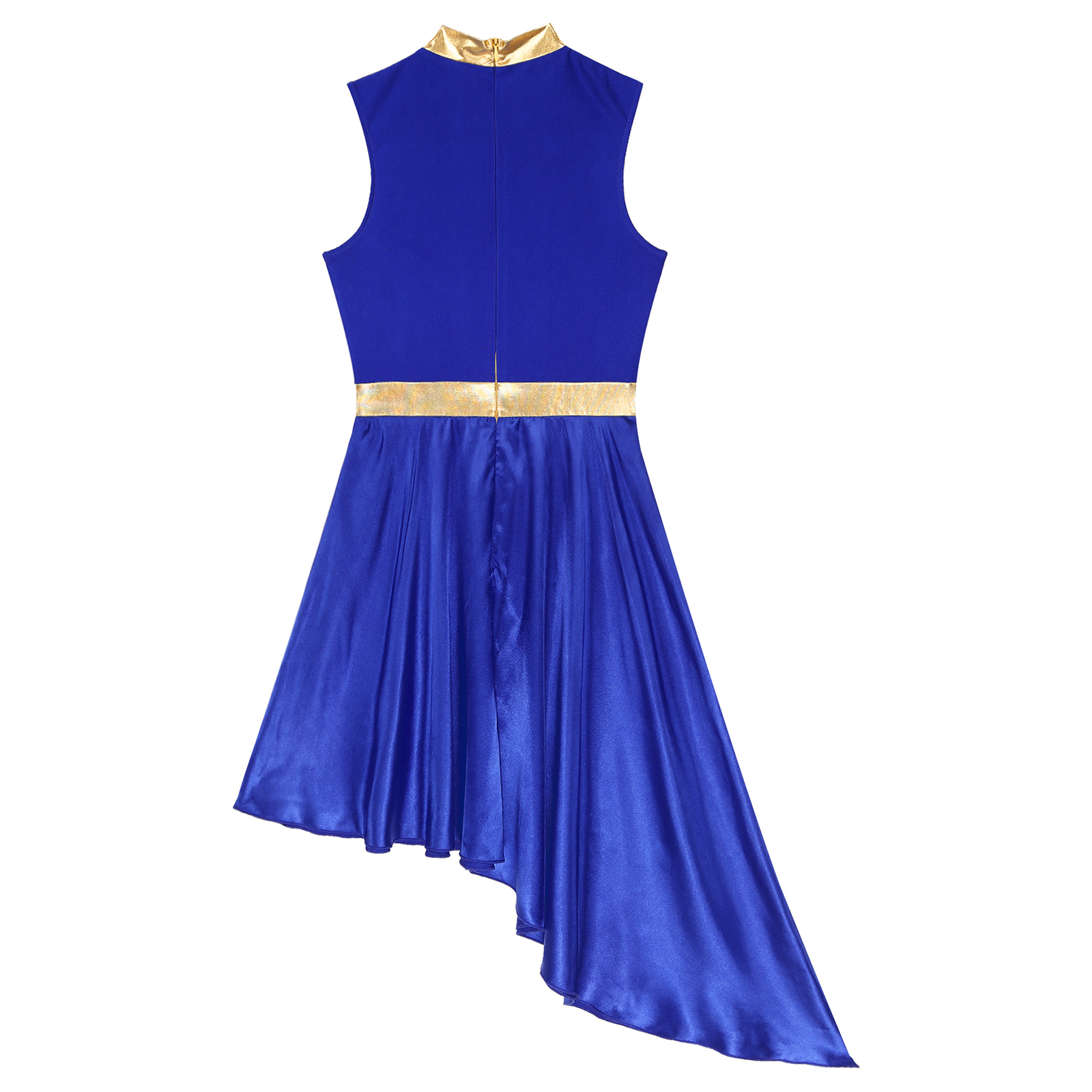 Robe de danse lyrique moderne pour femmes, costume liturgique pour le culte et le chœur d'église, robe sans manches à ourlet asymétrique, tenue de danse de salon