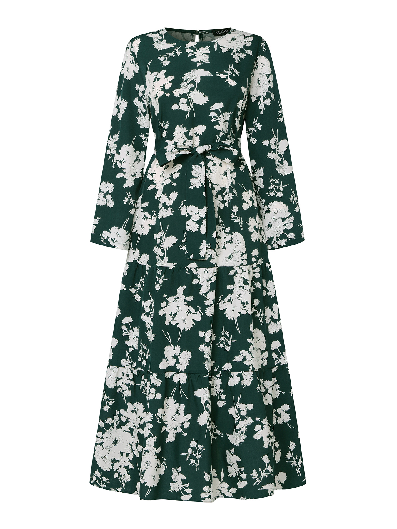 ZANZEA-Robe musulmane à imprimé floral, manches longues, ramadan, turquie, vintage, éducatif, vacances, maxi, caftan, islamique, abaya, printemps