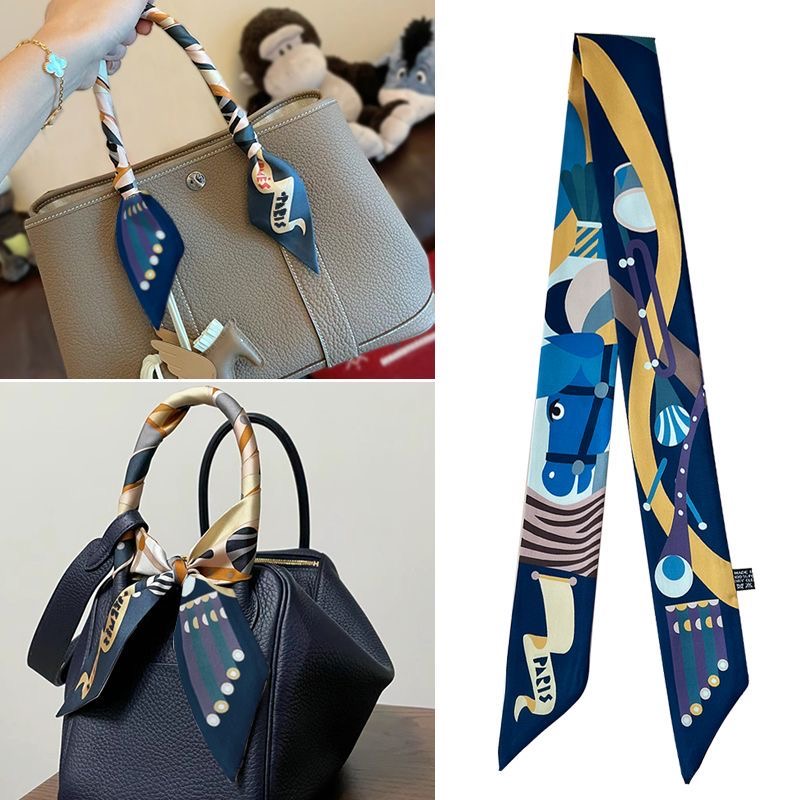 Écharpe imprimée cheval coloré, longue bande de ruban, Style coréen, accessoires multi-usage pour femmes, sac Bandana pour cheveux, vêtements de cou enveloppants, nouvelle collection