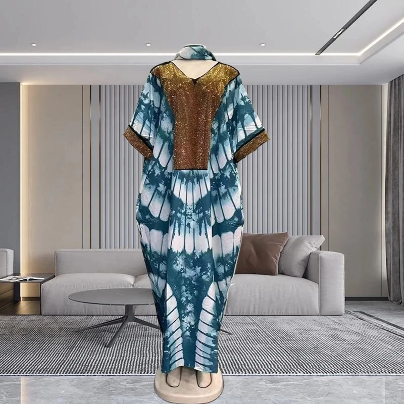 Nouvelle robe caftan afro 2026 pour femmes, manches longues, épaules dénudées, grande taille, avec franges, confortable pour la plage en été.