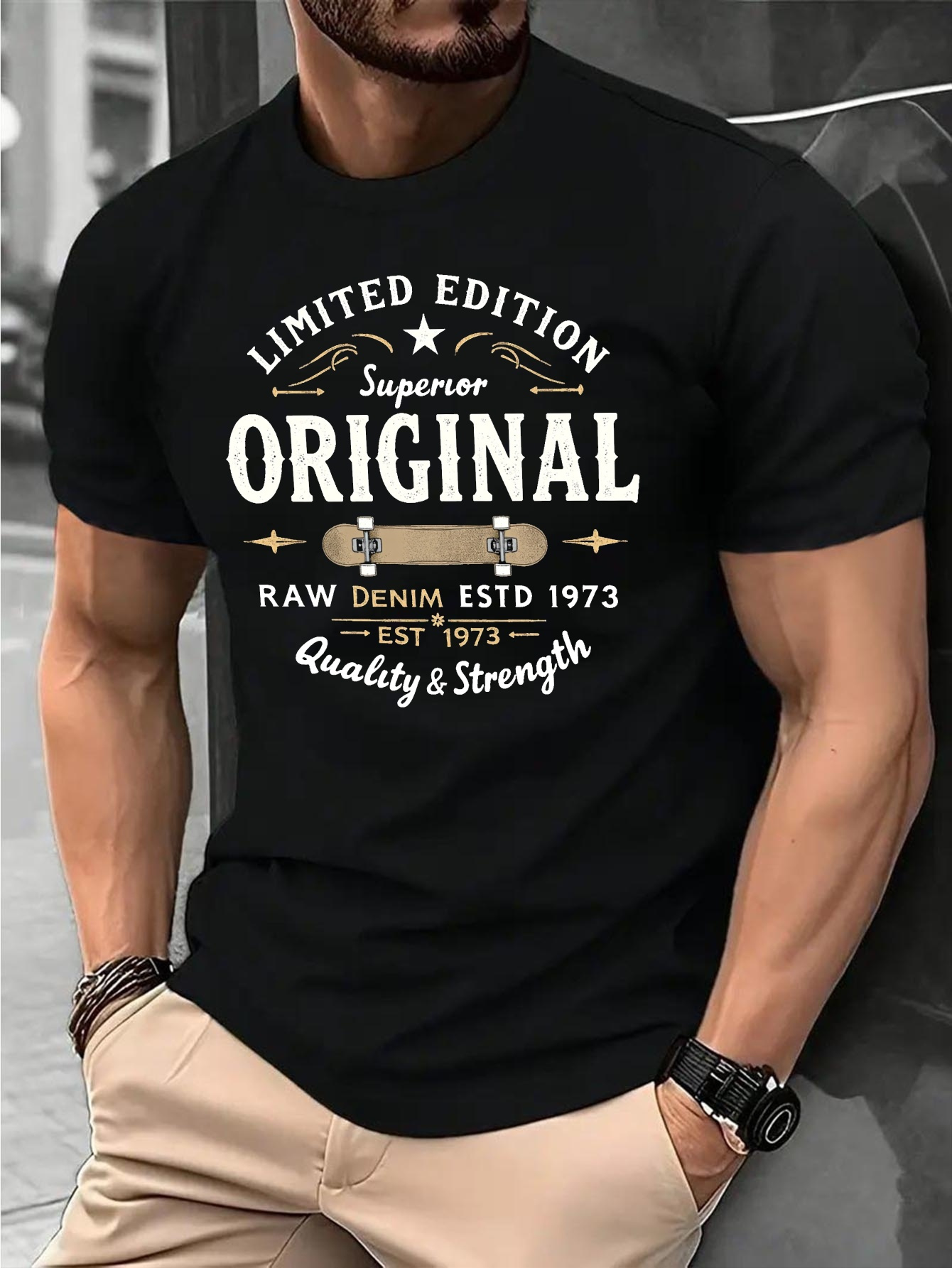 T-shirt homme tendance de haute qualité : 100 % coton pur, imprimé graphique, coupe ample, décontracté, confortable et polyvalent.
