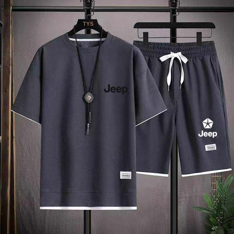Chemises décontractées Jeep 2026, vêtements de sport pour hommes, t-shirts amples à manches courtes et shorts d'été