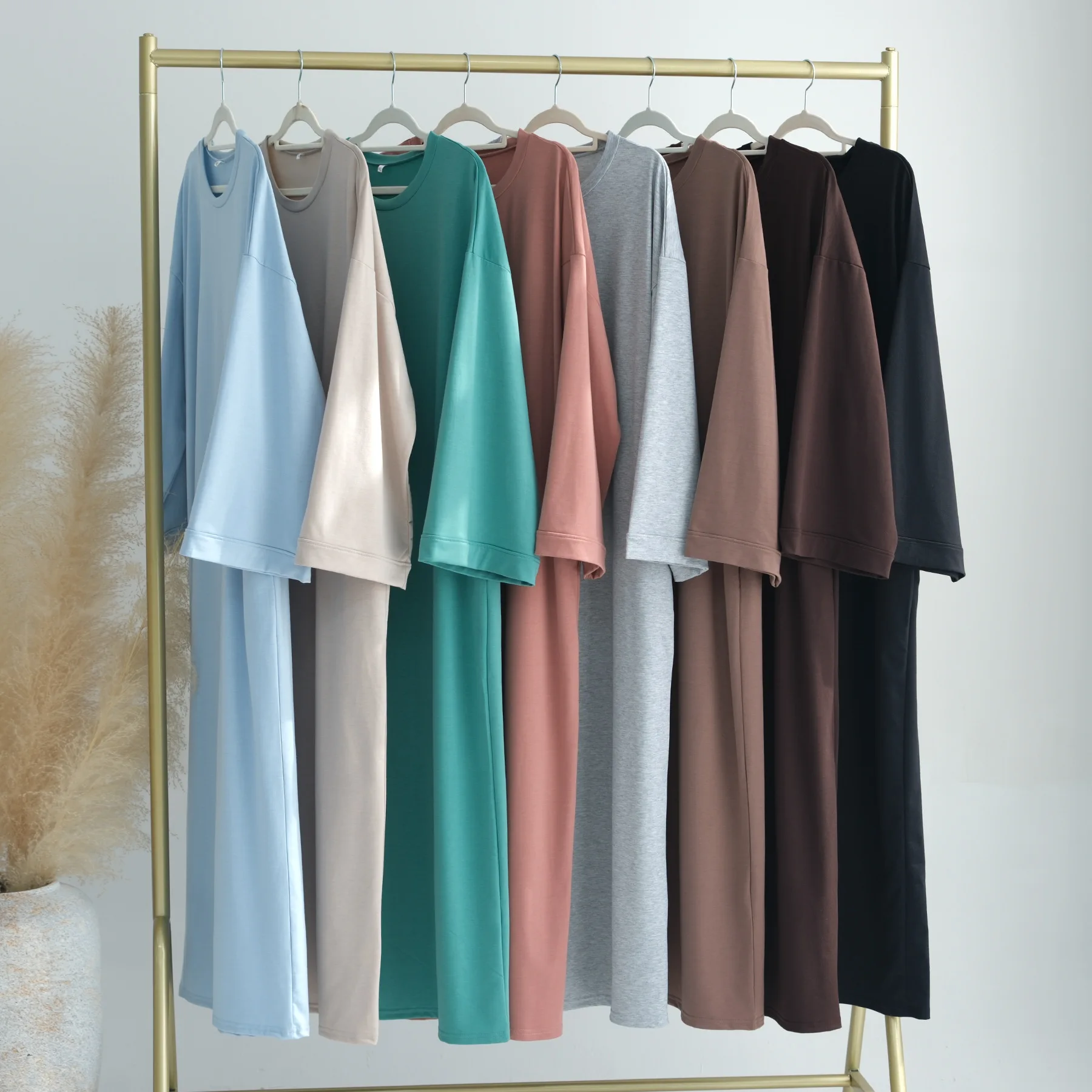 Robe Intérieure pour Femmes Musulmanes, Vêtement Islamique, Modeste, Couleur Unie, Dubaï, Abaya, Eid, Ramadan, Turquie, Arabe, Nouvelle Collection 2024