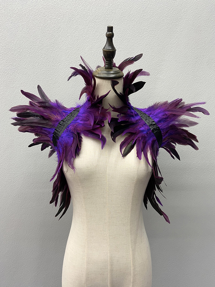 Châle haussements d'épaules en plumes naturelles pour femmes, enveloppes de plumes de luxe, cosplay d'Halloween noir, punk sexy, gothique