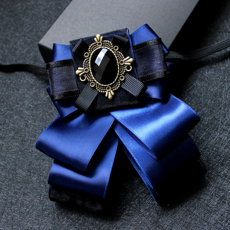 Noeud papillon Bling pour hommes et femmes, grand ruban bleu, alliage cristal biscuits, multicouche, vêtements de cravate de la présidence, bande élastique, poupée nœud papillon, 2020