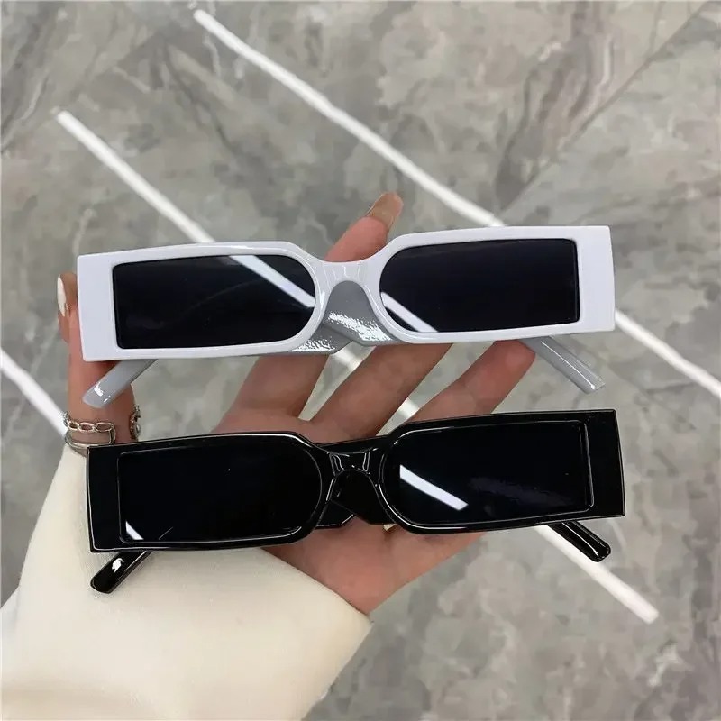 Lunettes de soleil unisexes rectangulaires petites, nouvelle tendance 2026, protection UV400, anti-reflets, style hip-hop vintage, monture noire, lunettes de mode
