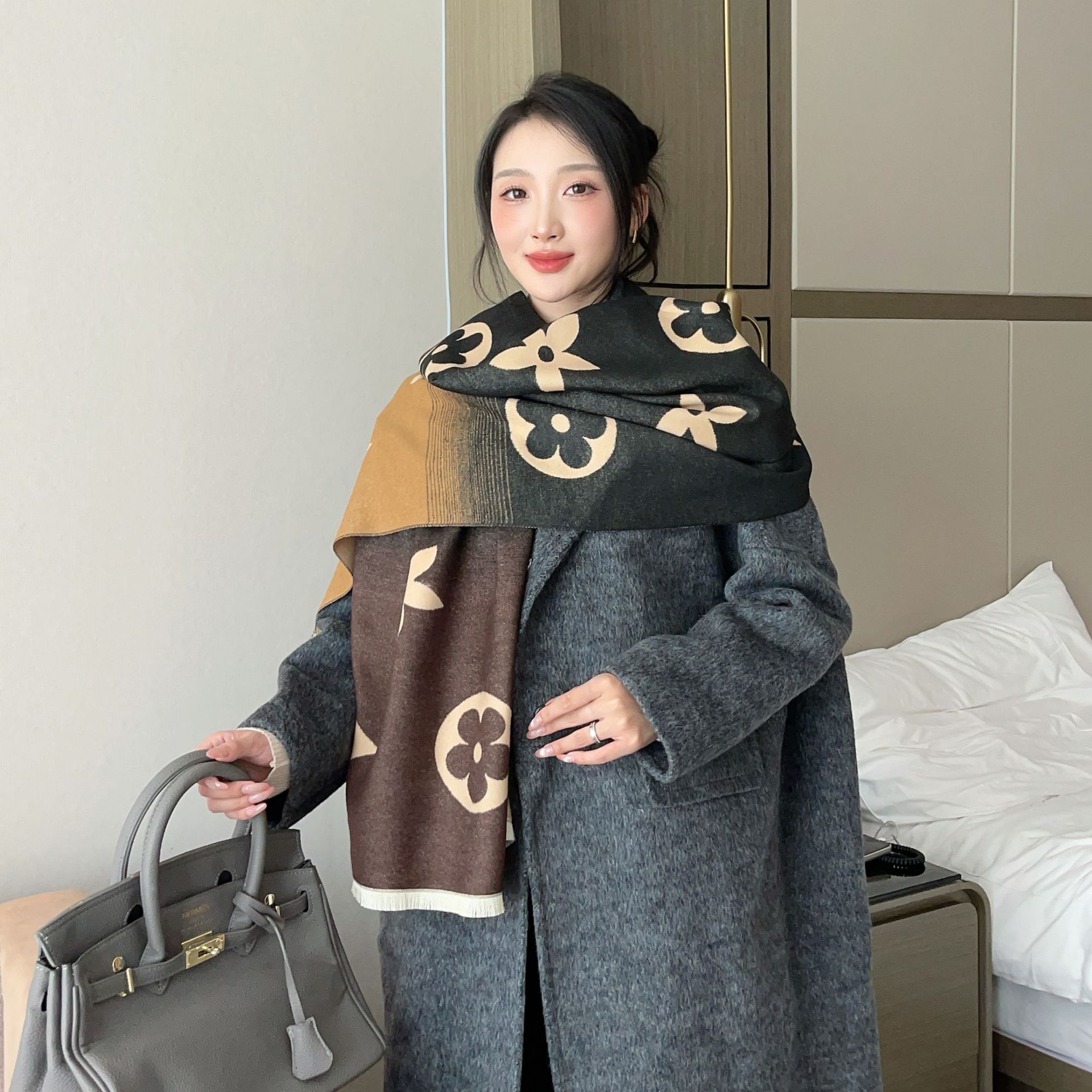 Écharpe en cachemire pour femmes, nouveau Design Jacquard élégant, doux et chaud, châle à franges, couverture coupe-vent, automne hiver 2026