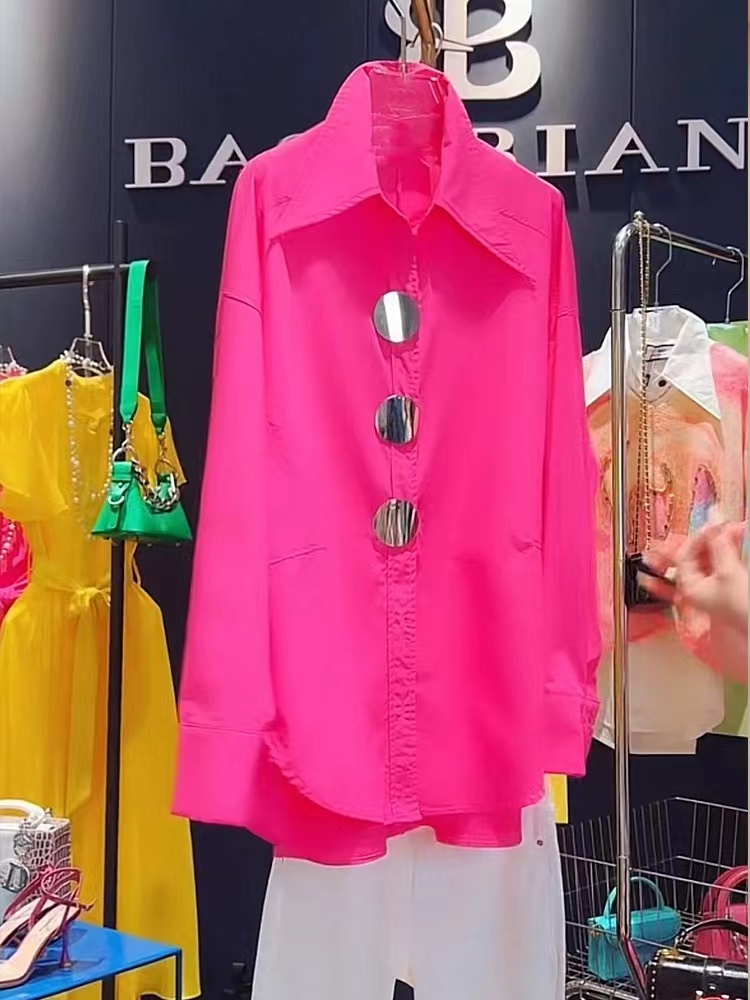 Chemises et chemisiers mi-longs en coton pour femmes, hauts élégants, décontractés, printemps, ventes de vêtements, 2024