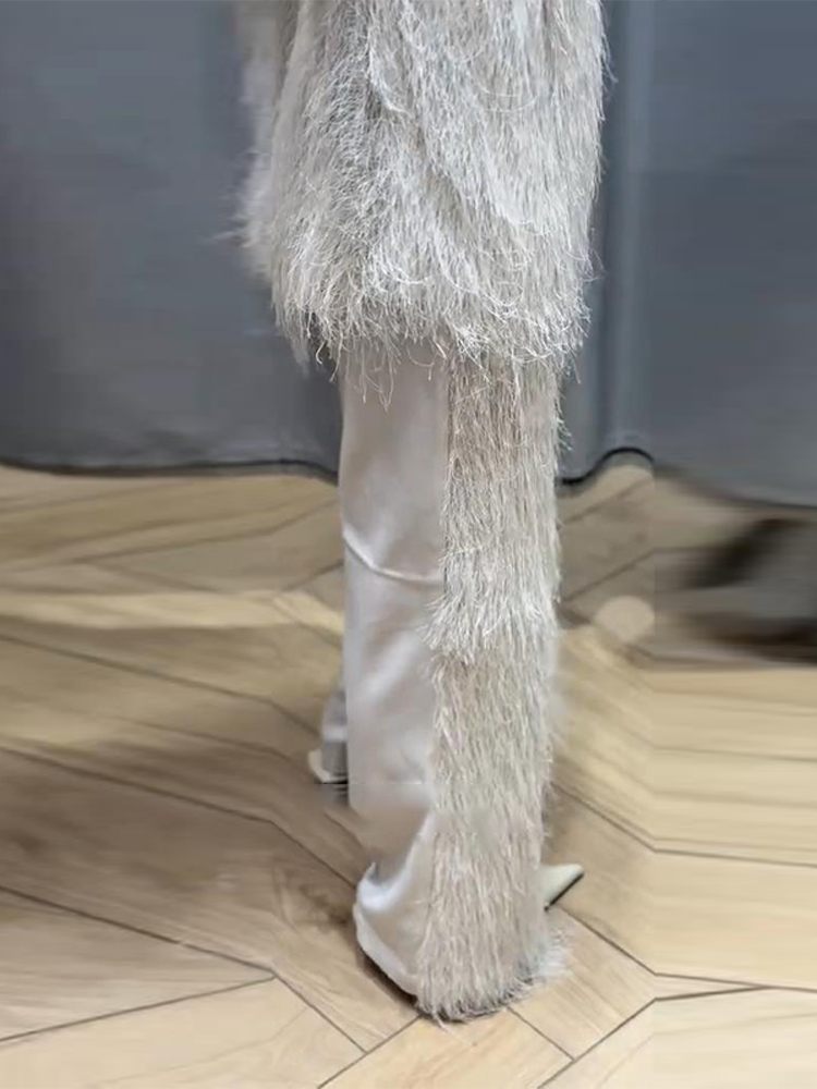 Ensemble pantalon et gilet élégant pour femmes, haut sans manches, Baggy, luxe, fausse fourrure, tenue chaude, nouvelle mode décontractée, printemps 2026