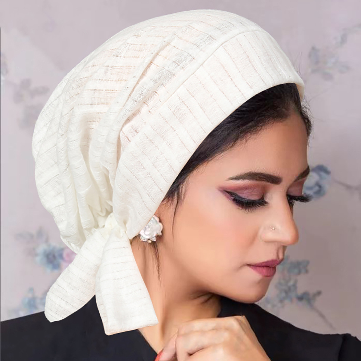 Nouveau Bonnet Pré-Noué pour Femmes Musulmanes, Hijab, Turban Plissé à Volants, Bonnet Chimio, Bonnet pour Perte de Cheveux, Coiffe Islamique, Turbante Mujer