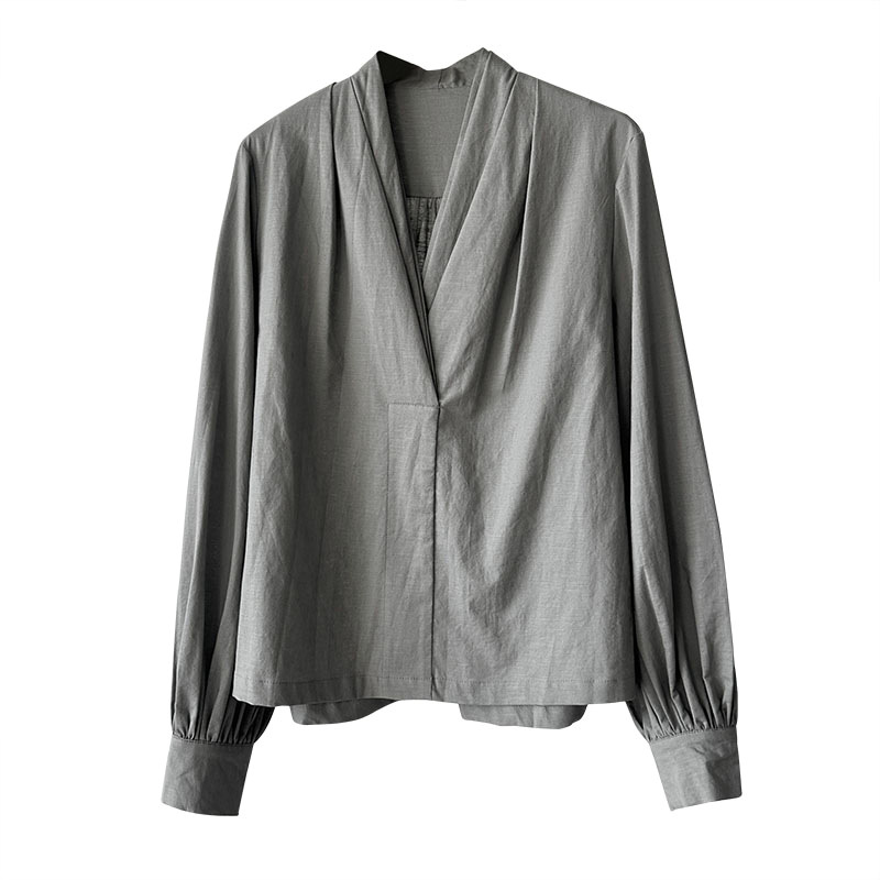 Chemisiers décontractés blancs pour femmes, col en V, manches bouffantes, chemisiers de bureau, hauts et chemisiers pour femmes, chemises tendance, Blusas Roupa Feminina