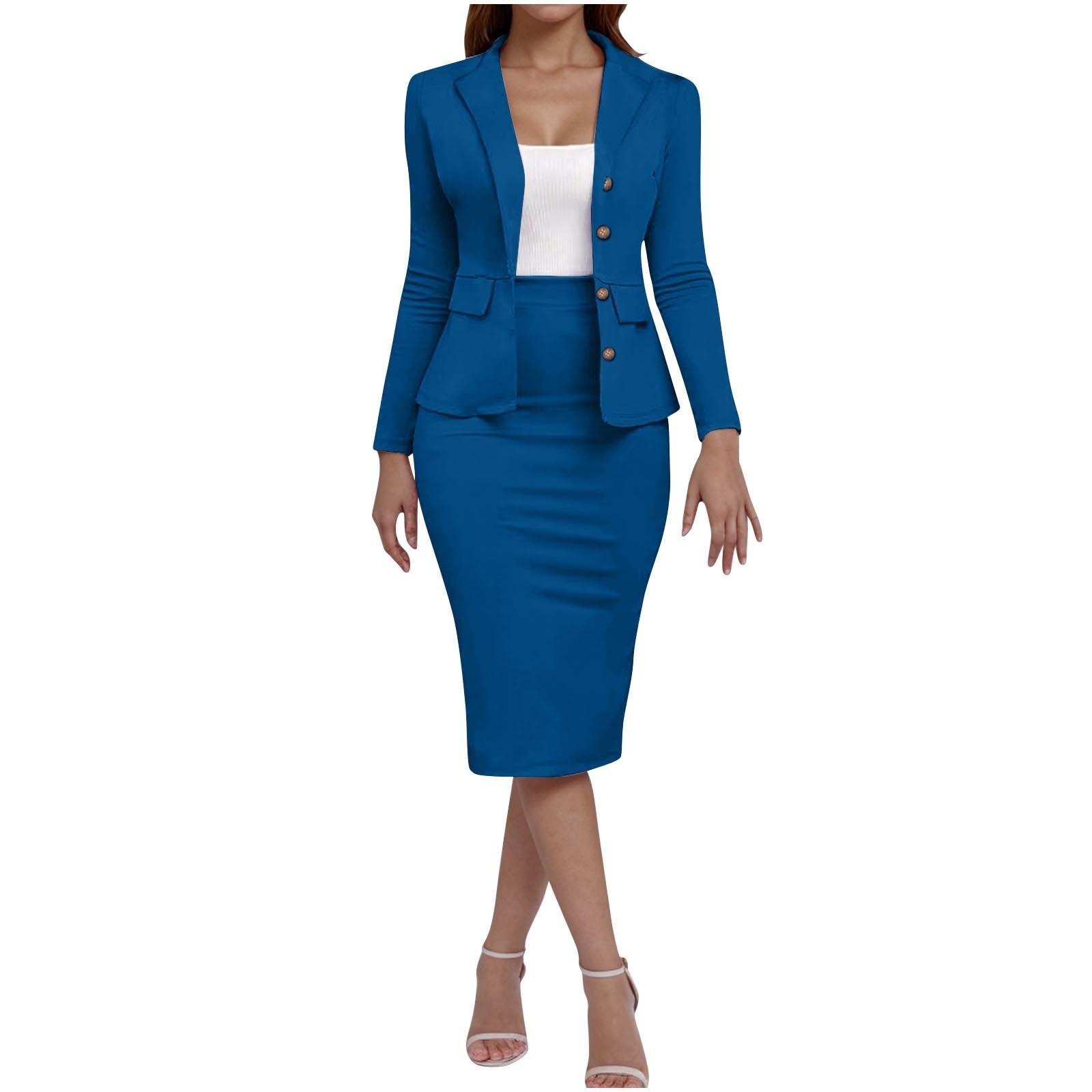 Costume taille 8 femme élégant 2 pièces tenue jupe ensemble tenues décontractées pour le travail Costume d'affaires femmes femmes vêtements islav