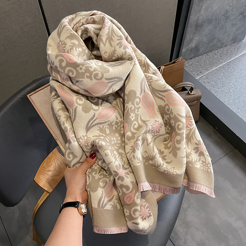 Écharpe chaude en cachemire pour femmes, couverture Pashmina de luxe, châle épais, foulard à la mode, Bufanda, Poncho, hiver 2024