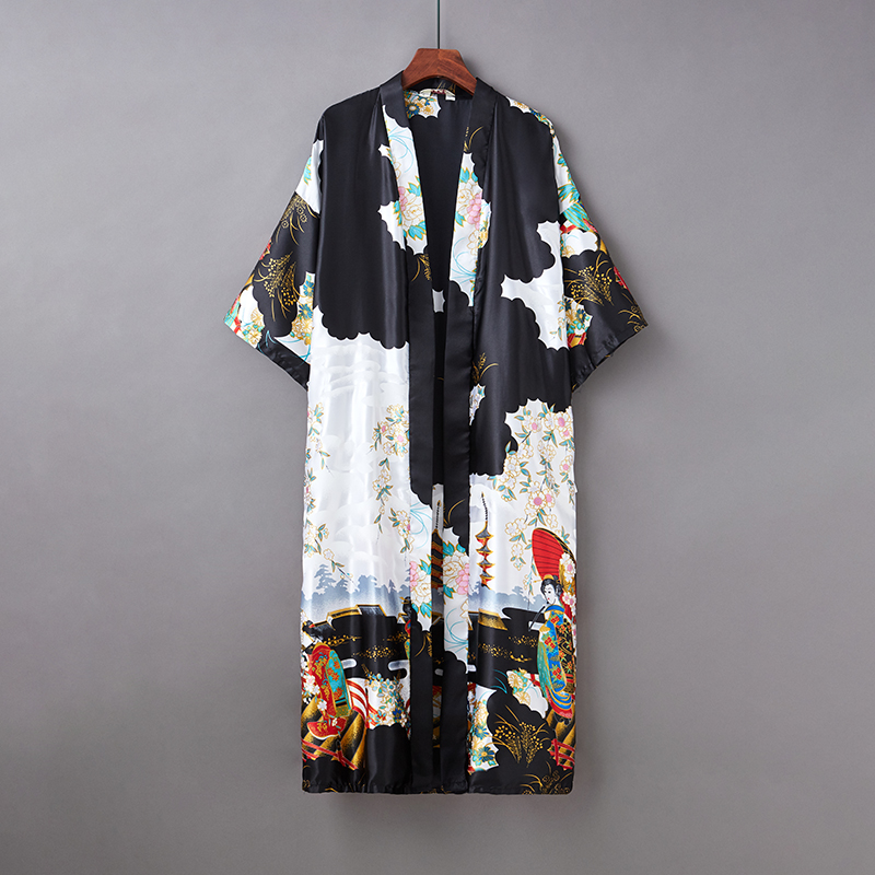Kimono japonais d'été pour femmes, robe de plage, vêtements asiatiques, chemise longue imprimée, cardigan Haori, FF3458