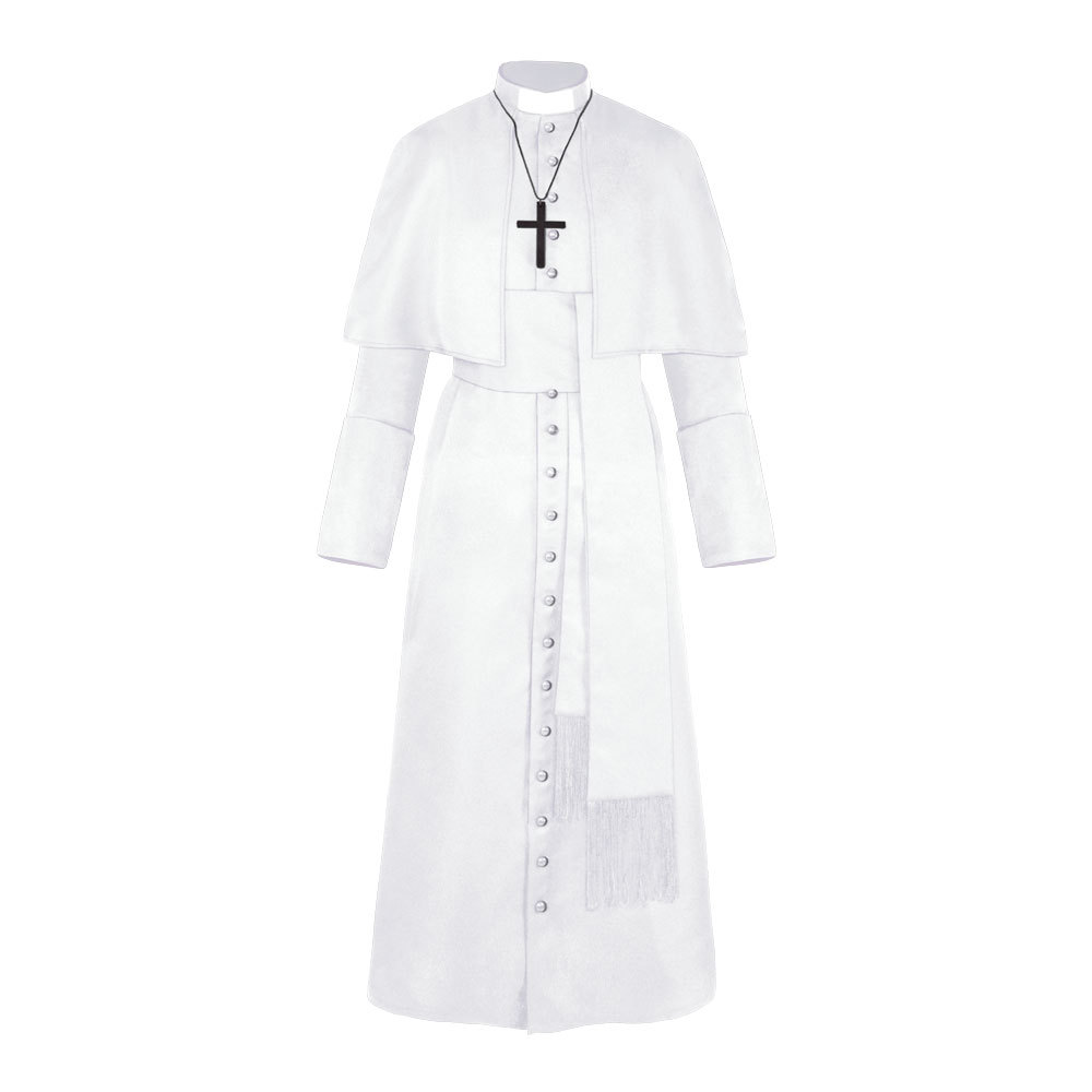 Nouvelle Robe de Prêtre Médiévale Renaissance Vintage, Costume d'Halloween pour Hommes, Cape de Pape ou de Pasteur, Costume de Cosplay, Robe de Moine Renaissance