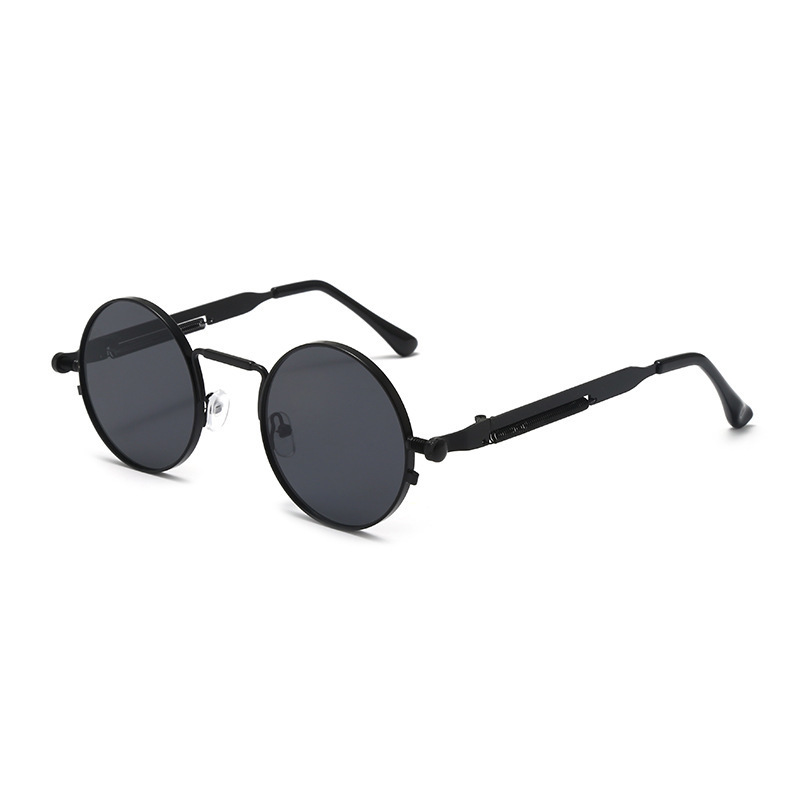 Lunettes de soleil rondes vintage à monture métallique pour femmes et hommes, style punk, lunettes de soleil circulaires, lunettes pour hommes et femmes