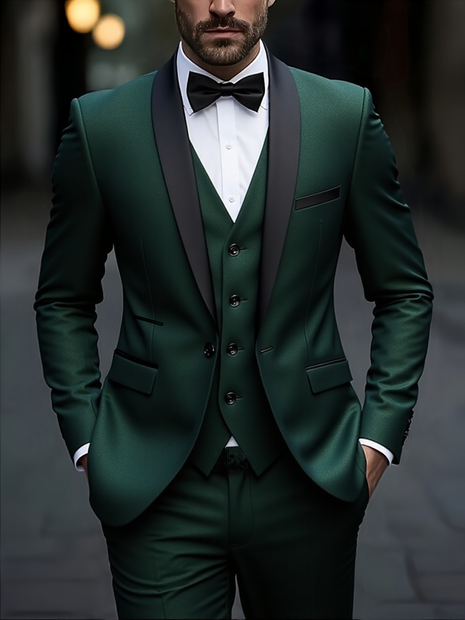 Costume (costume + gilet + pantalon) hommes d'affaires couleur unie mode minceur travail couleur unie grande taille robe formelle mariage meilleur costume pour hommes