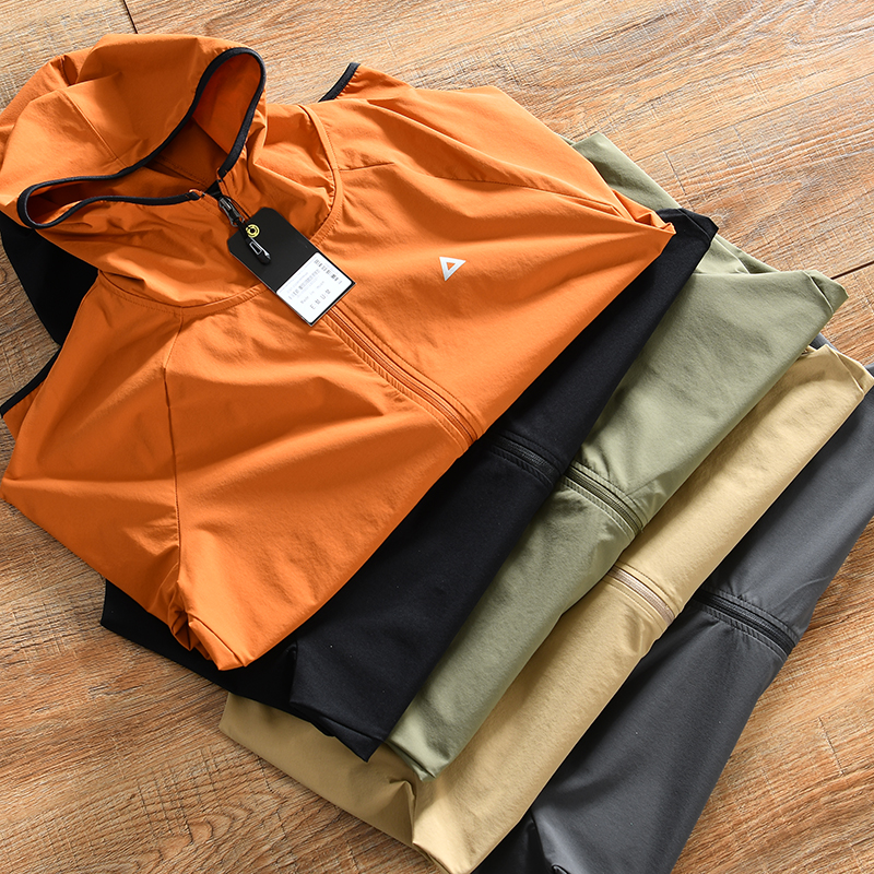 Veste d'extérieur pour homme, décontractée, printemps, douce, coupe-vent, protection solaire, séchage rapide, coupe standard, polyester, fibre d'ammoniac