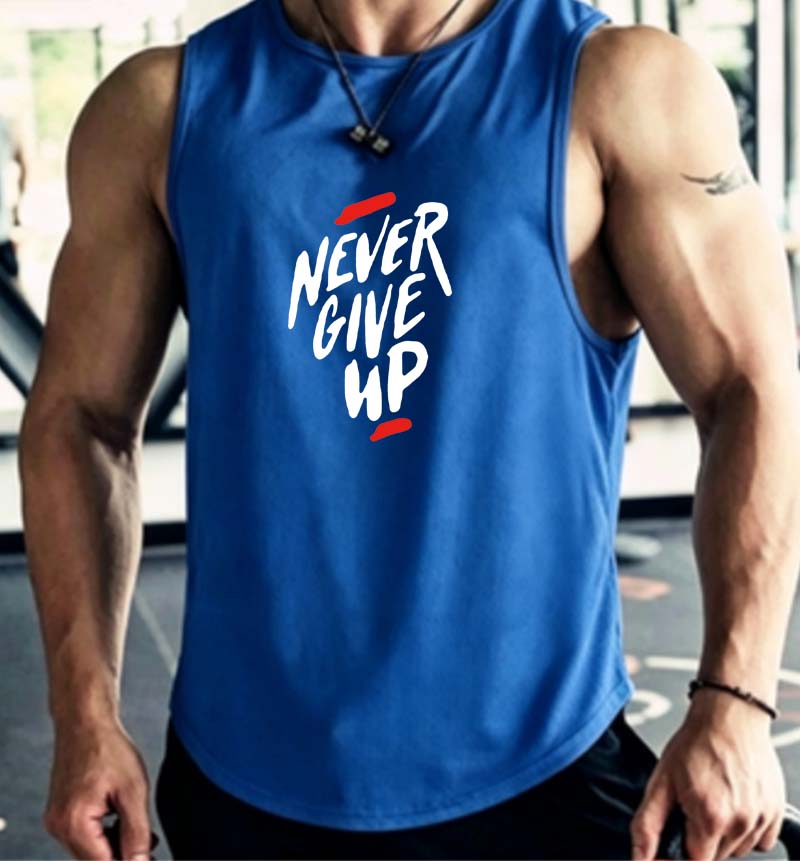 Débardeur de sport pour homme, été, fitness, musculation, respirant, anti-humidité, ample, sans manches, séchage rapide, entraînement, imprimé lettres