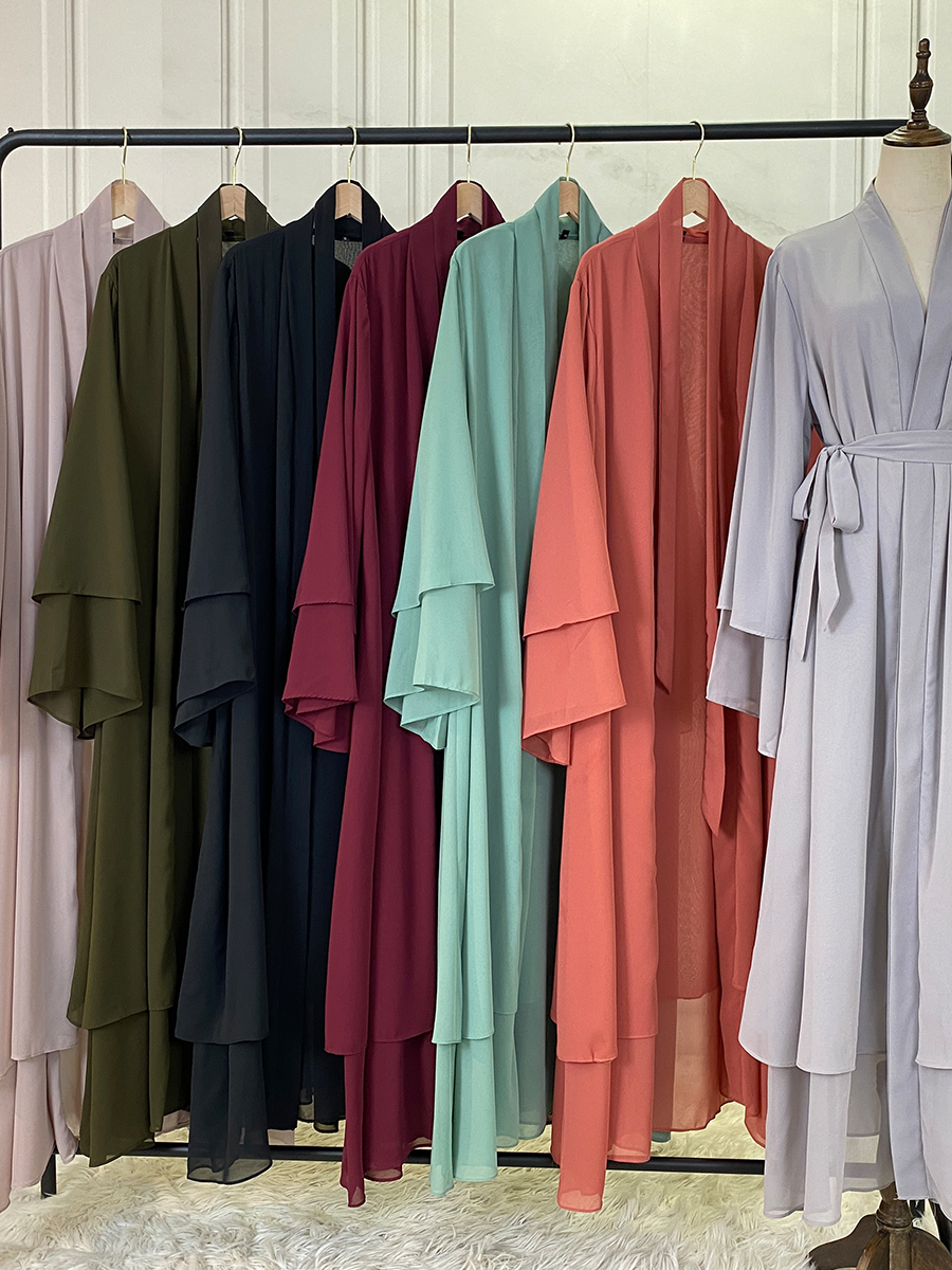 Chaomeng – Robe de Ramadan en mousseline de soie, Abaya, dubaï, turquie, Kaftan musulman pour femmes, Kimono modeste, Caftan Marocain, vêtements islamiques
