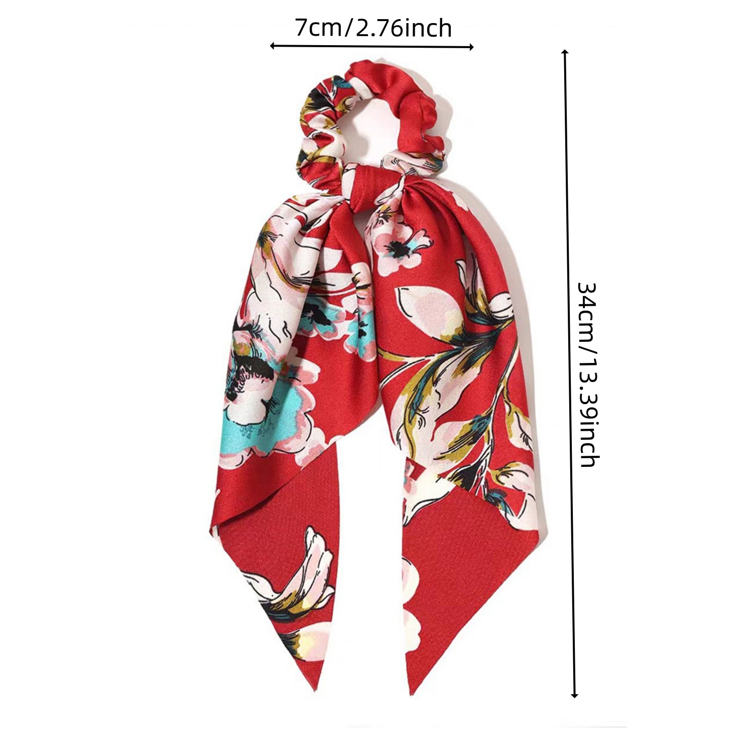 Chouchou en Satin à Long ruban avec nœud papillon, 3 pièces, écharpe lisse, bandeau pour cheveux pour femmes, accessoire pour cheveux queue de cheval
