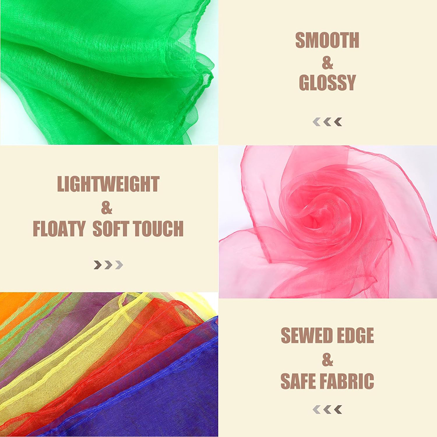 6/12 pièces 60x60cm Foulard carré en soie arc-en-ciel, foulard décoratif pour la main et le cou, cadeaux de fête, souvenirs, accessoires décoratifs classiques
