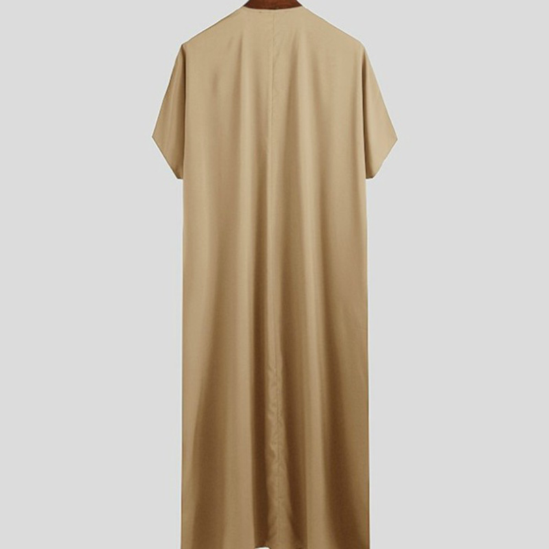 Robe musulmane à manches courtes pour hommes, Robe arabe du Moyen-Orient, Dubaï, Robe de luxe, Pakistan, Vêtements marocains pour hommes, Nouveau, 2024
