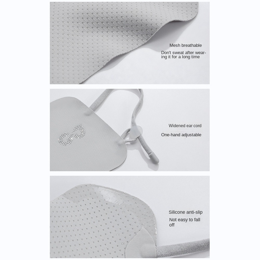 Écharpe de protection solaire en soie glacée, masque de protection solaire en Nylon respirant, couverture faciale d'été, voile de protection solaire, masque Gini de couleur unie