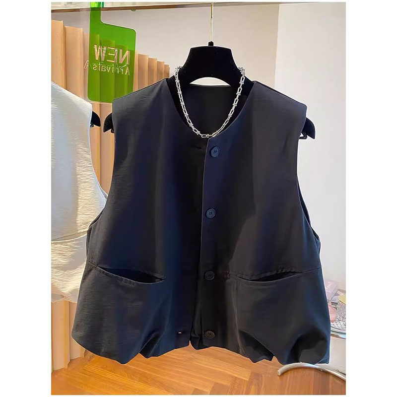 Femmes gilet manteau 2025 printemps automne sans manches mode dames gilet veste ample décontracté polyvalent dame gilet vêtements d'extérieur