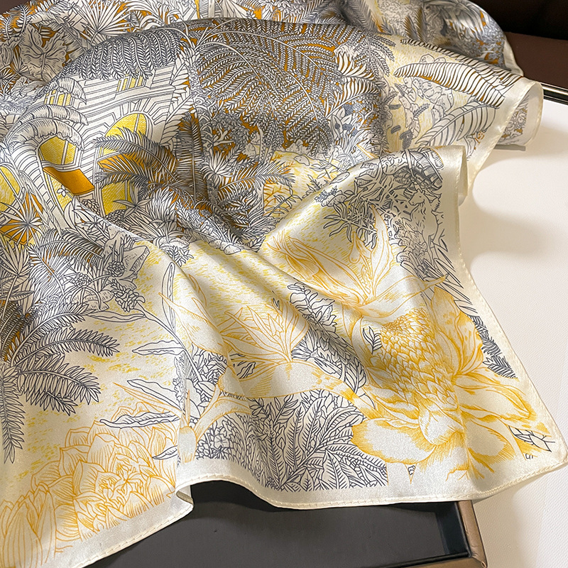 Écharpe carrée pour femmes, foulard de la présidence, châle de plage d'été, bandana, hijab, pashmina, mode 100%