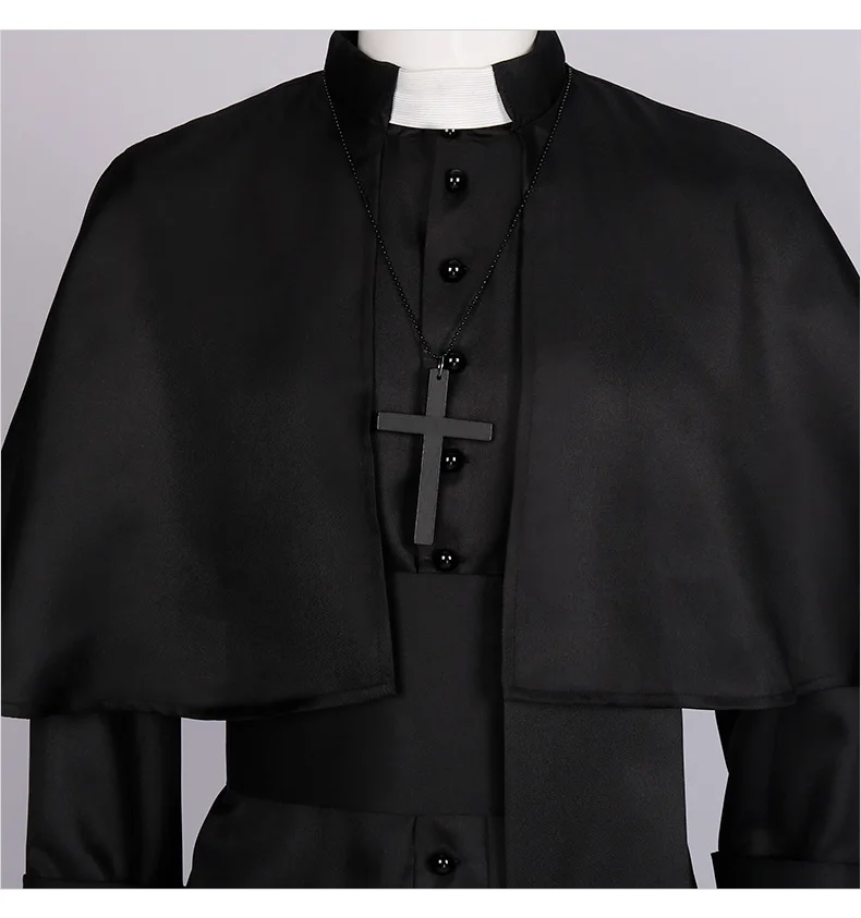 Uniforme de pape romaine, Costume de Cosplay de prêtre médiéval, église catholique, soutane religieuse, pasteur, Robe missionnaire de masse, soutane du clergé