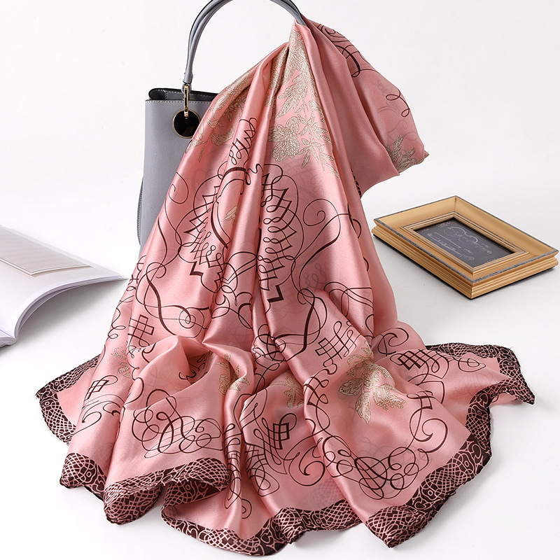 Écharpe en soie imprimée avec des notes musicales, châles longs de luxe pour femmes, écharpes de mode pour femmes, hijab musulman, foulards 180 cm