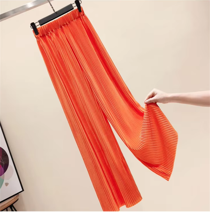 Pantalon Femme 2026 Printemps Été Pantalon Large Ample Palazzo Pantalon Plissé Bohème Tendance Ropa Coreana Pantalones