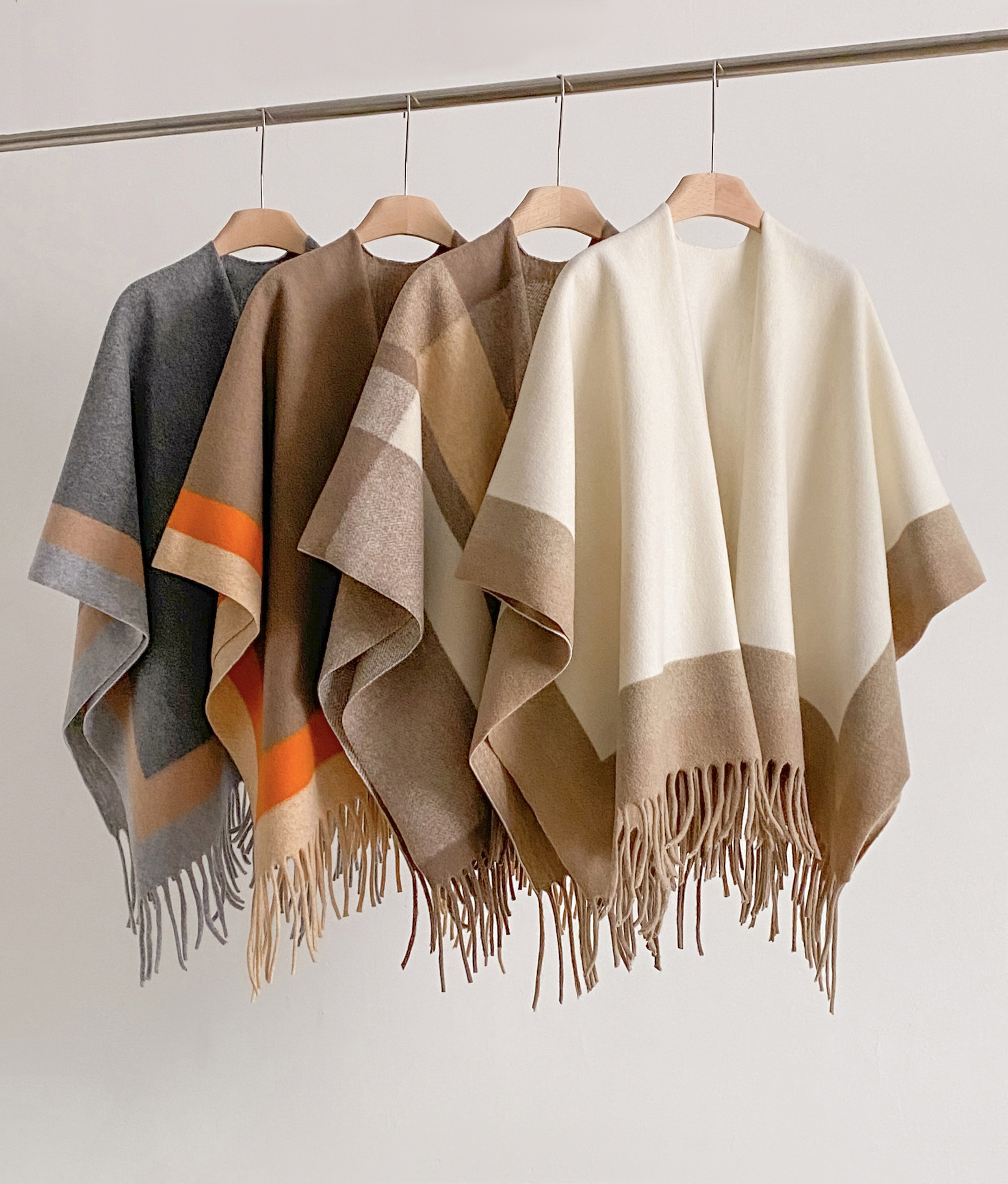 Ponchos et Capes à carreaux chauds pour femmes, châles et enveloppes surdimensionnés en cachemire Pashmina, nouvelle mode hiver 2025