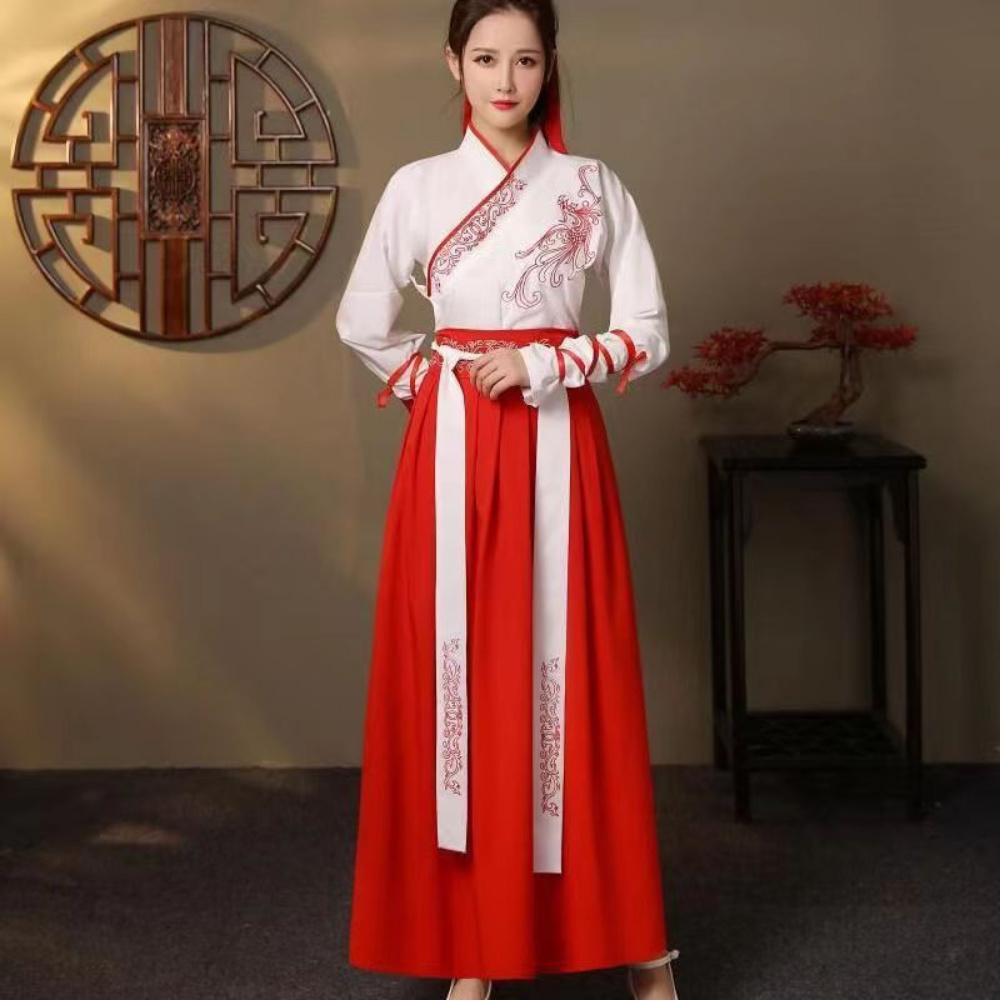 Robe Hanfu Tang Kimono Brodée de Style Chinois pour Femme, Costume de brevWushu, Cosplay Traditionnel, Vêtements financièrement